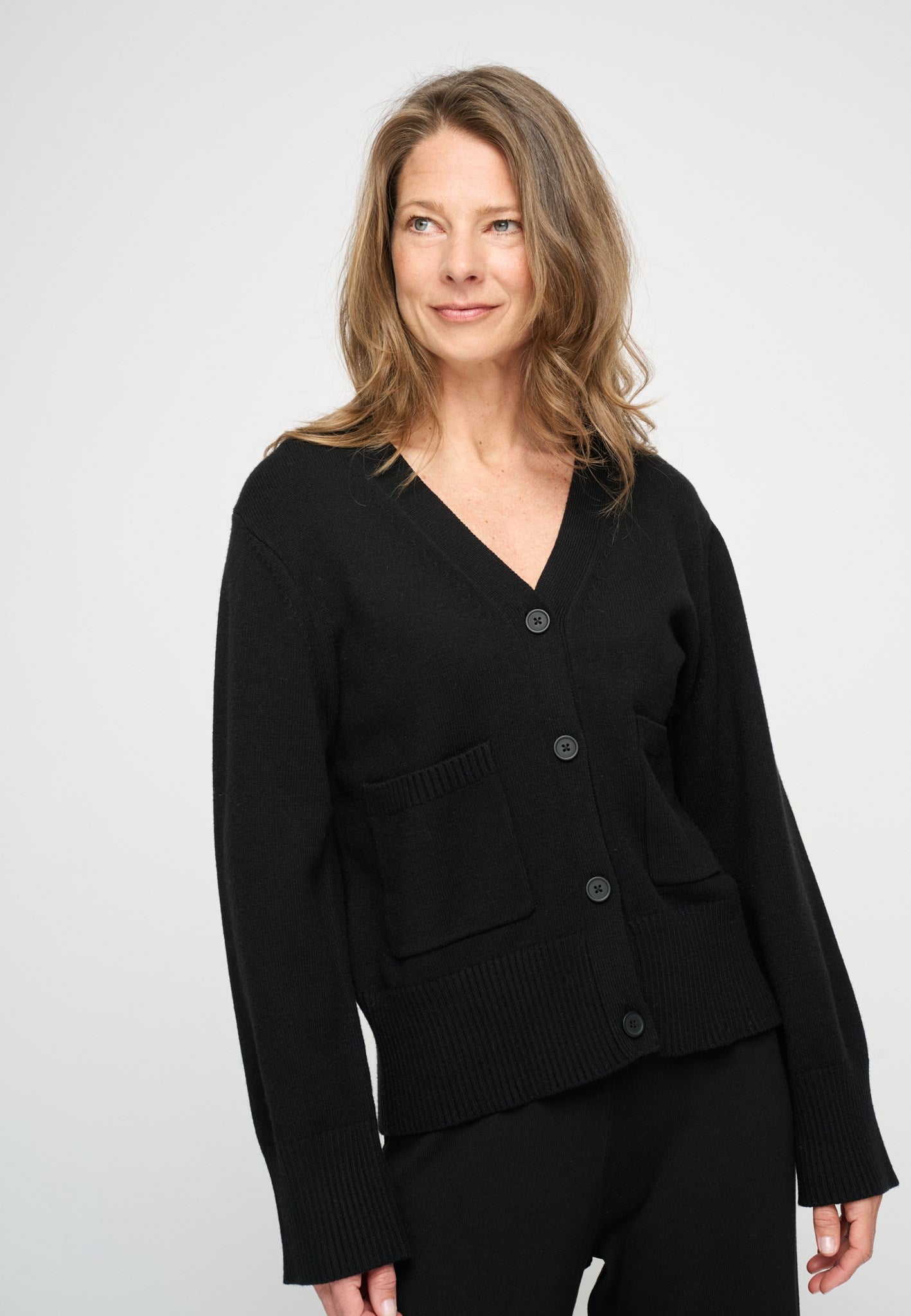 【Tie.Me】 color dot knit cardigan /black Women's Black Aliya Knitted Cardigan | Whistles US |