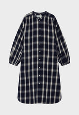HorizonDressCheck-DarkNavyGreyEcru