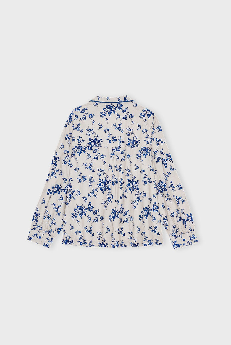 Bea Shirt Poplin Blue Flower B