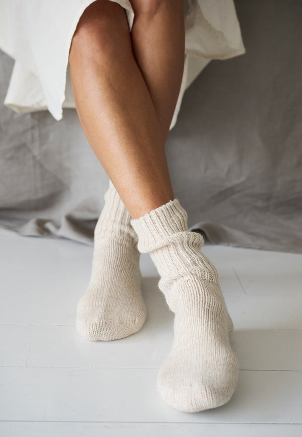 Boyfriend Socks Oatmeal 363 LOW