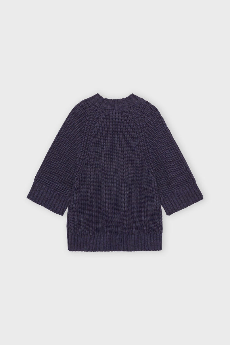 Change Rib Knit Navy Melange B