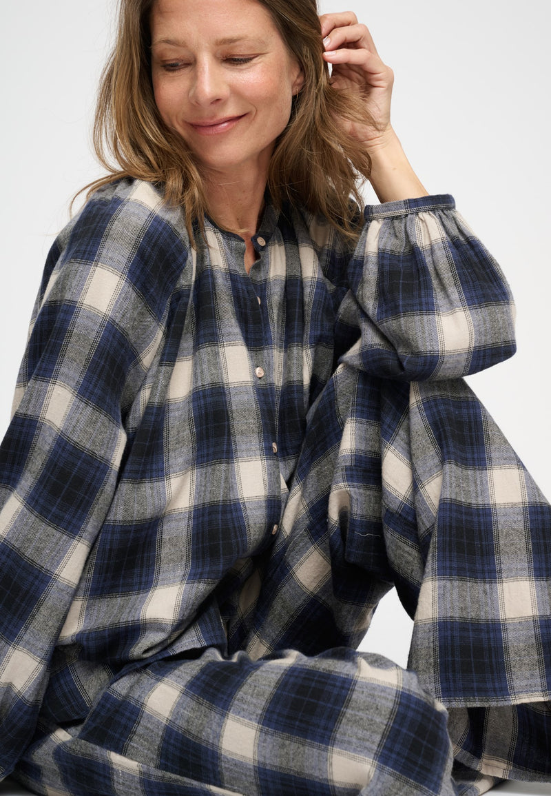 Flannel Check Calmly Shirt Slow Pants 1008 LOW