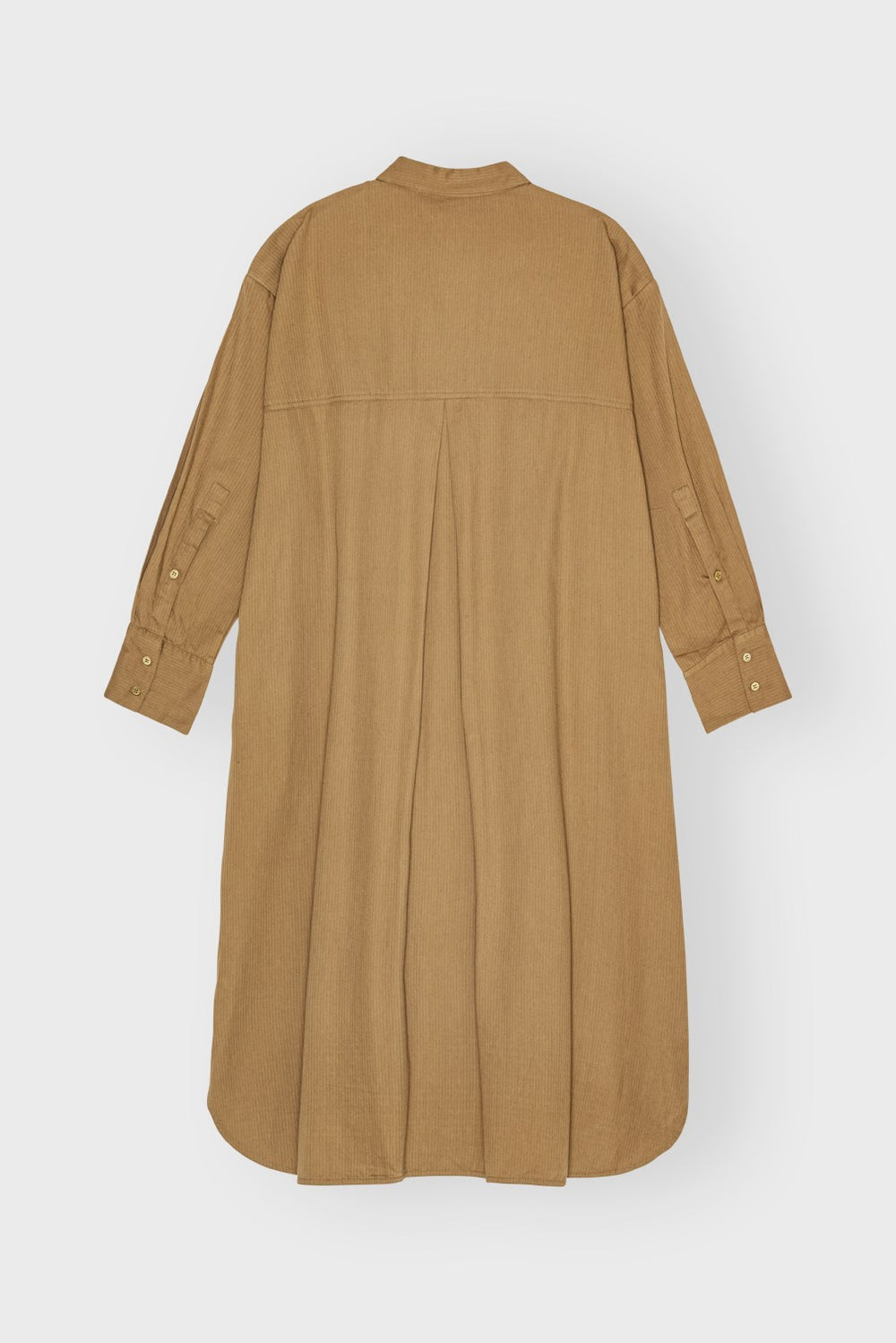 ワンピース ETMON Shirring Top Mix Dress, Khaki Brown floret shirtdress twill | Buy comfortable dresses for women