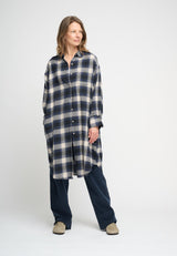 Haven Shirtdress Check New Celeste Navy 640 LOW