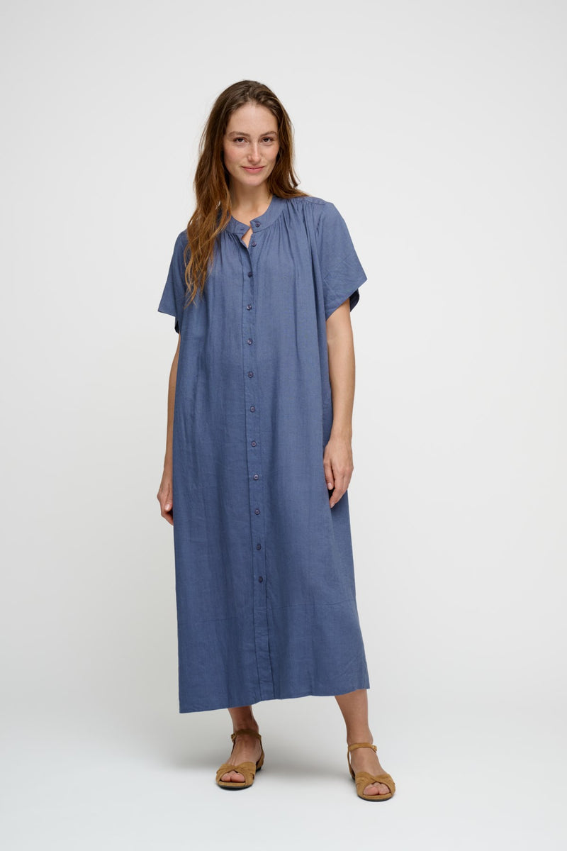 june ruched linen midi dress june shirtdress linen | Buy dresses online
