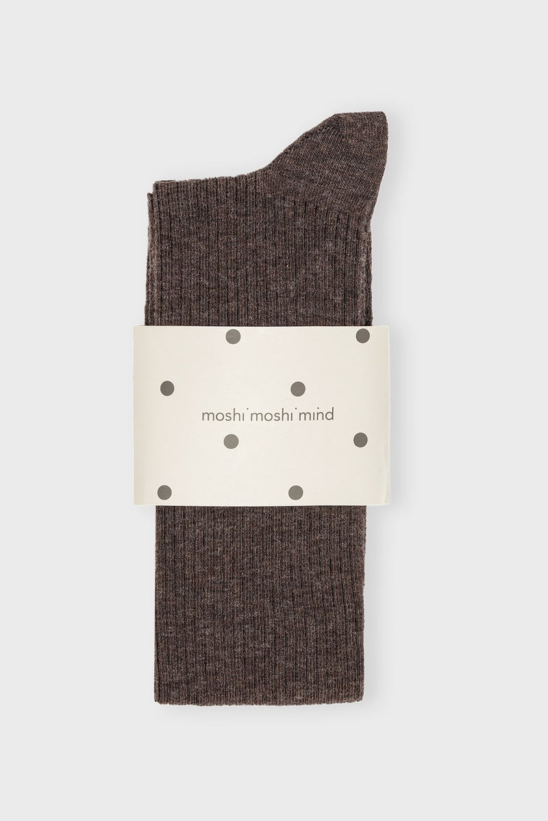 Kneeribsocks Brownmelange (1)