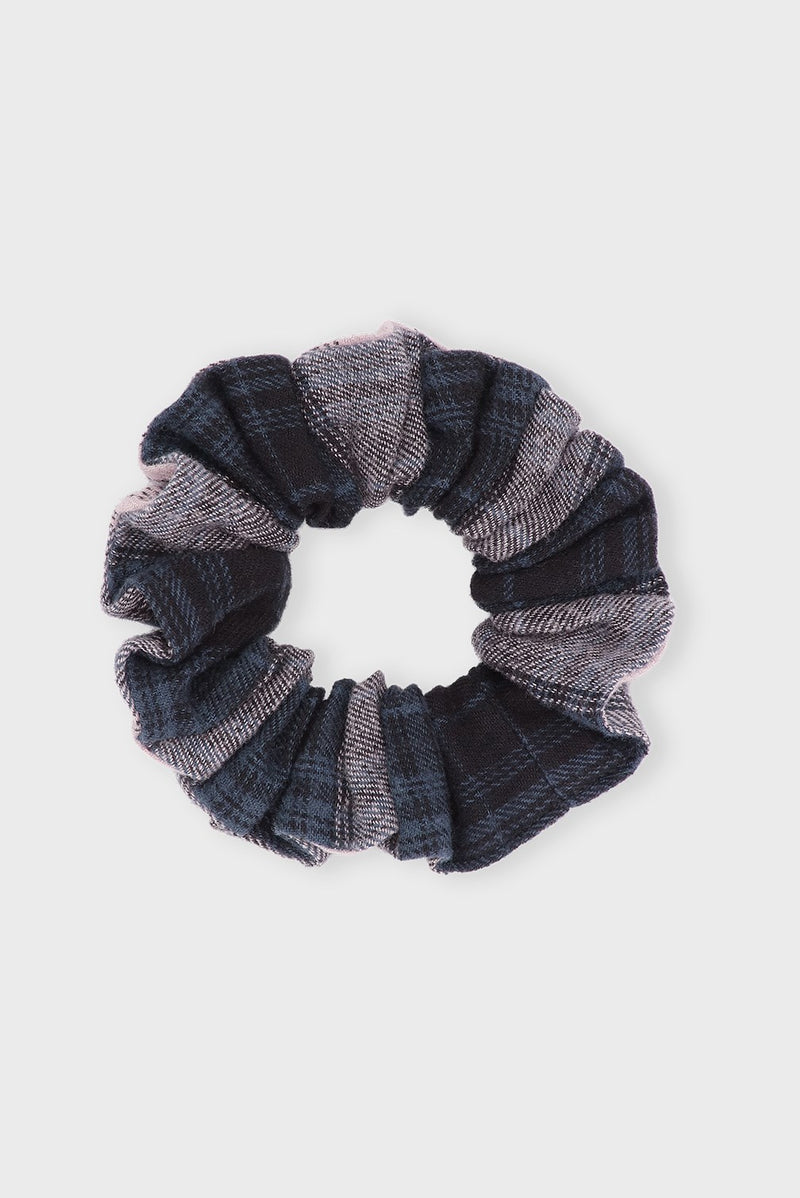 Less Waste Scrunchie Blue Check