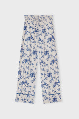 New Moon Pants Poplin Blue Flower