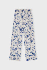 New Moon Pants Poplin Blue Flower B