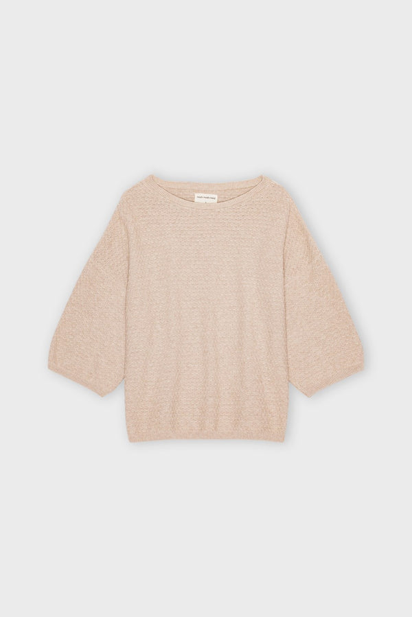 Pearl Knit Tee Oatmeal Melange