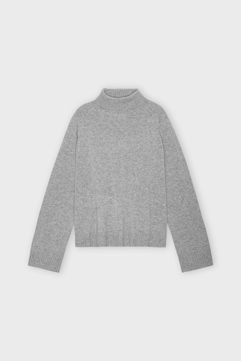 Rikkeknitrollneck Greymelange