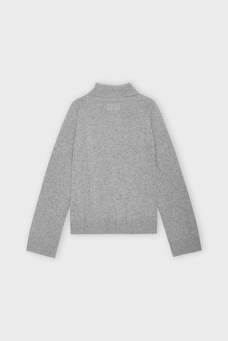 Rikkeknitrollneck Greymelange B