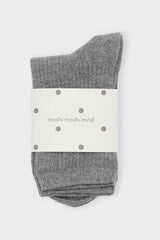 Story Rib Socks Grey Melange