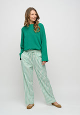 Dearly Greenlake Moon Pants Stripe Green 387