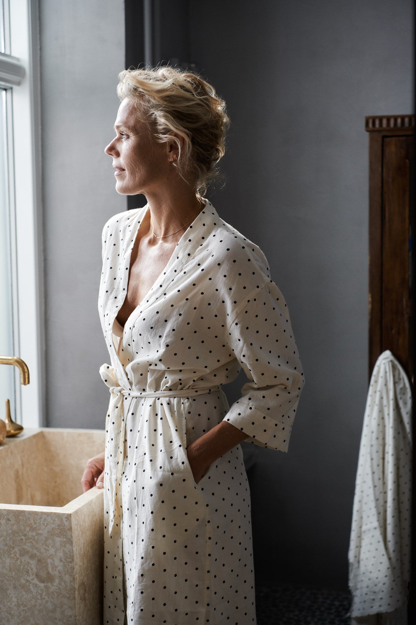 Moshe Robe dotted celestial robe I buy bathrobes online
