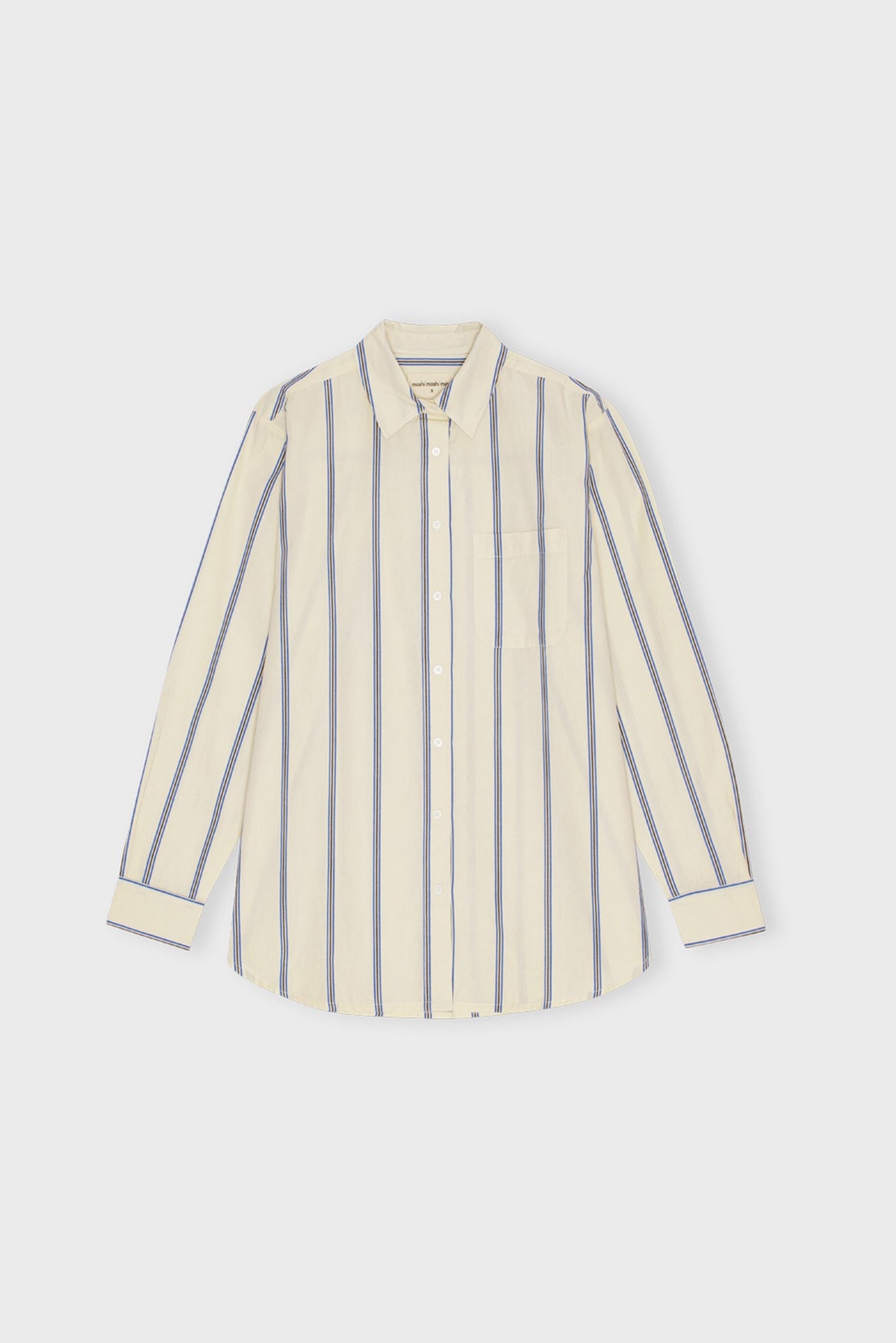 トップス moon STRIPE BAND COLLAR LONG SHIRT Casual Band Collar Shirts | Brooks Brothers