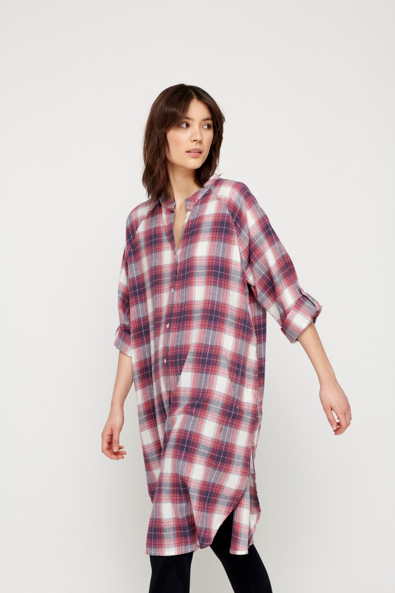 remain shirtdress rose check