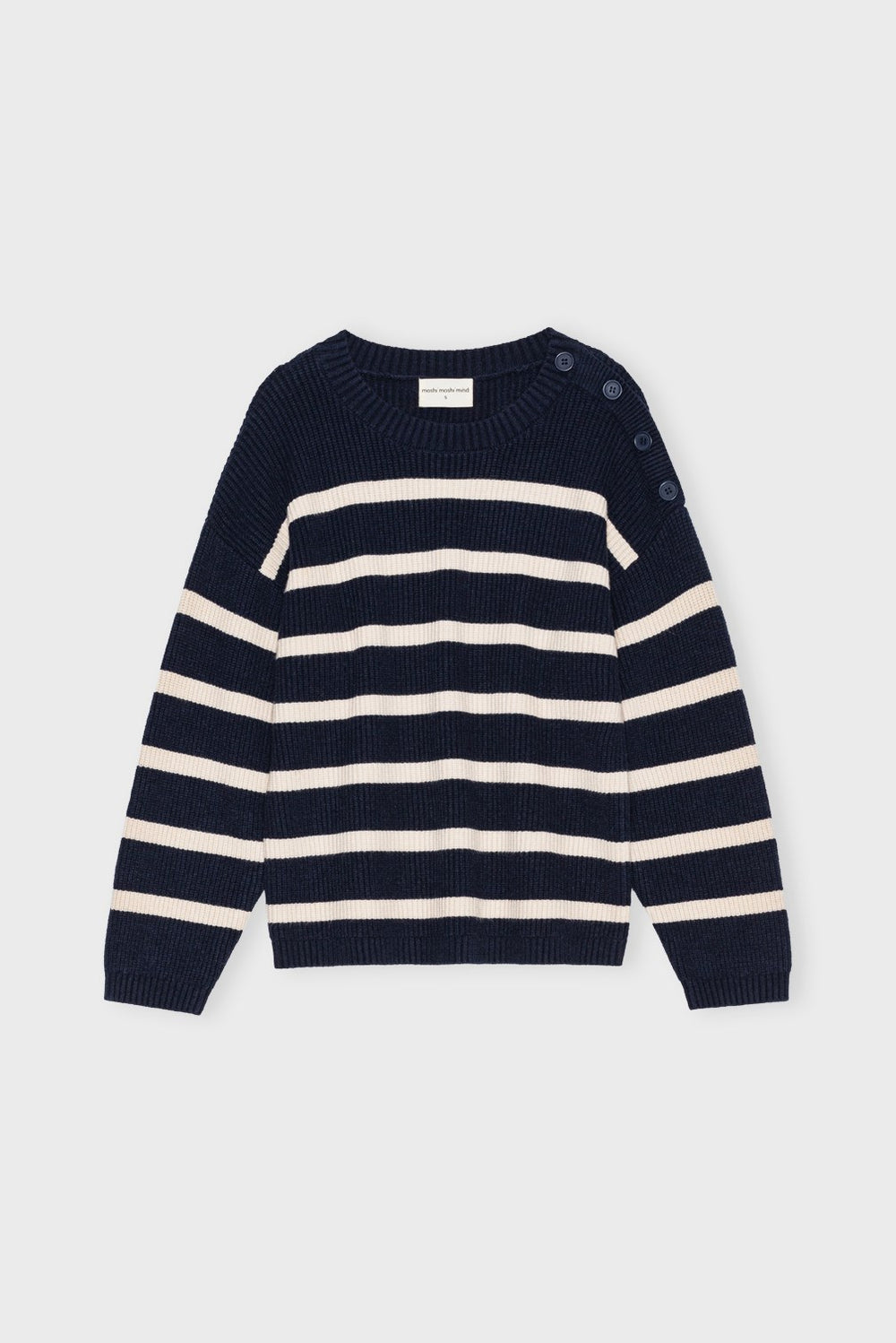 トップス Bibiy. ROSIE SHIRT KNIT NAVY Navy Logo Rosie Knit Top | GUESS